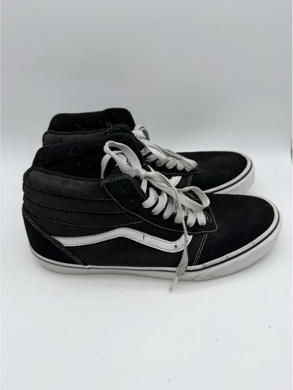 Vans Sk8-Hi Black and White High Top Sneakers, Size 11